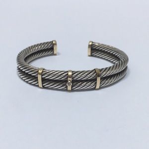 Sterling and 14k Gold bracelet with a Diamond